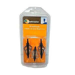 NEW 100 Grain Fixed  4 Blade Bushmaster Hunting Broadhead 1-3/16" Cut EL-1004